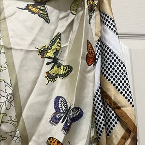 Anthropologie Satin scarves. Set of two.